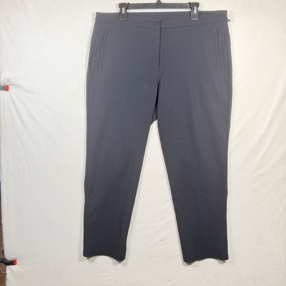 Lululemon Women's Size 14 Blue Stretch Travel Pants Zip Pocket Tapered Career